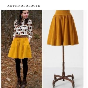 Anthropologie Edme & Esyllte Vintage Field cord skirt - golden yellow